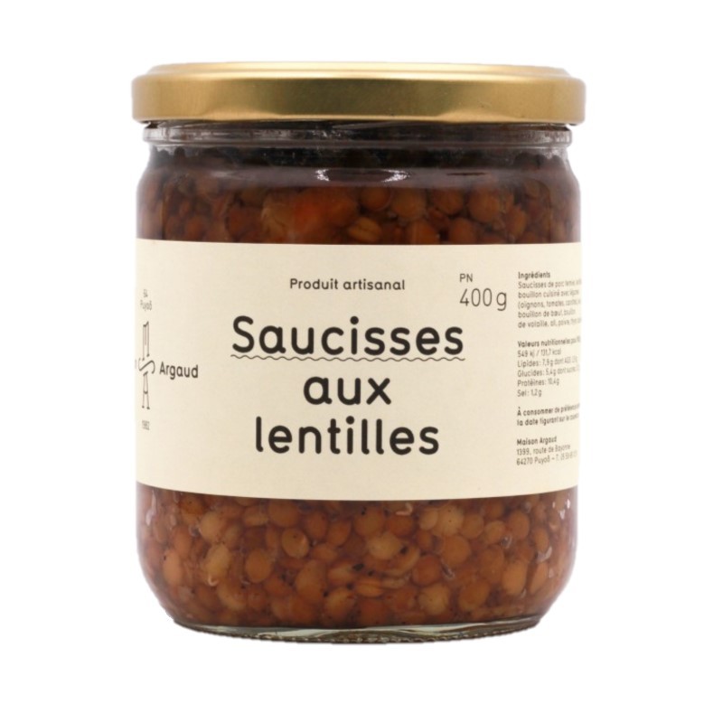 Maison Argaud - Saucisses aux Lentilles Maison Argaud - Saucisses aux Lentilles