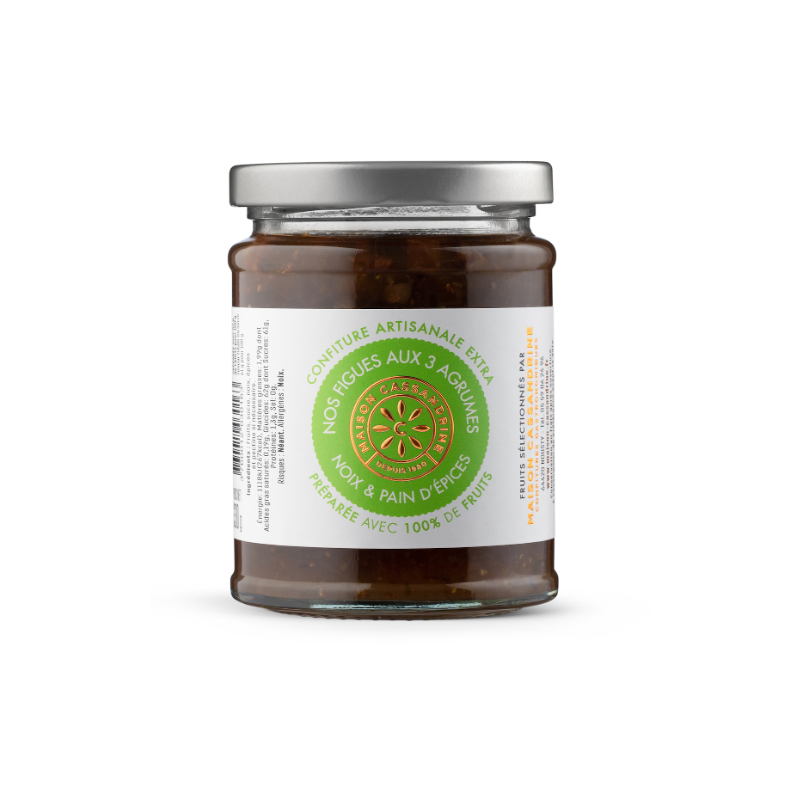 Maison Cassandrine - Confiture Artisanale Extra de Figues aux 3 Agrumes, Noix et Pain d'Epices Maison Cassandrine - Confiture Artisanale Extra de Figues aux 3 Agrumes, Noix et Pain d'Epices