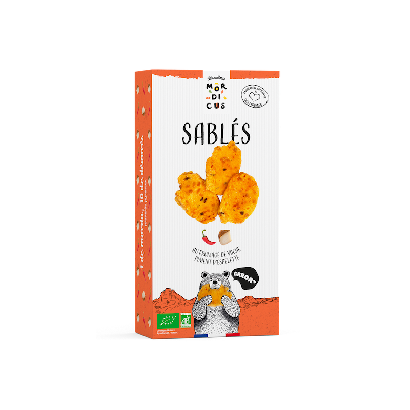 Biscuiterie Mordicus - Sablés au Fromage de Vache & Piment d'Espelette Biscuiterie Mordicus - Sablés au Fromage de Vache & Piment d'Espelette