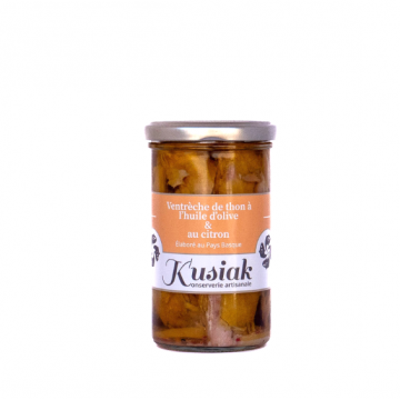 Conserverie Artisanale Kusiak - Ventrèche de Thon à l'Huile d'Olive et au Citron