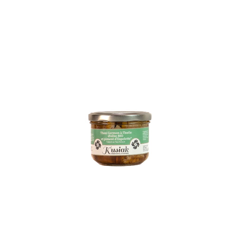 Conserverie Artisanale Kusiak - Thon Germon à l'Huile d'Olive BIO et au Piment d'Espelette