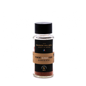 Maison Malnou - Saupoudreur de Piment du Béarn Fumé au Bois de Hêtre - Certifié Bio