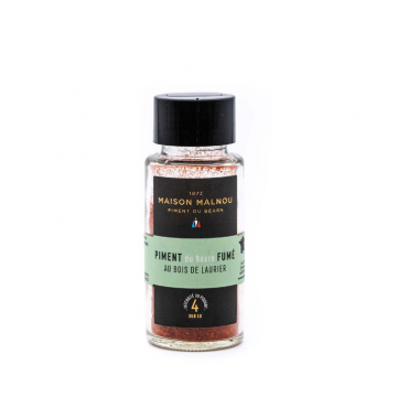 Maison Malnou - Saupoudreur de Piment du Béarn Fumé au Bois de Laurier - Certifié Bio