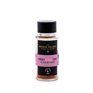 Maison Malnou - Saupoudreur de Piment du Béarn Fumé au Bois de Figuier - Certifié Bio